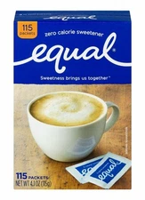 Equal Sweetener Zero Calorie Original Taste Sugar Substitute Powder Packet 115ct
