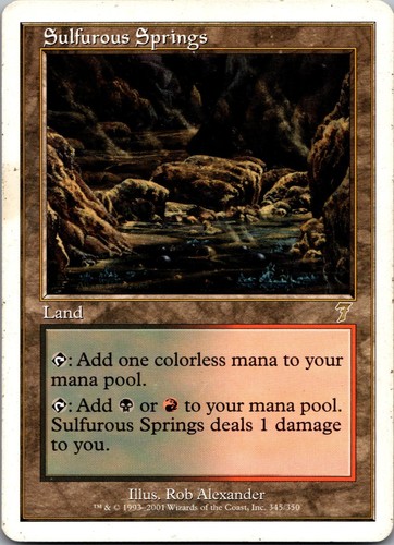 Sulfurous Springs 345 Rare 7th Edition Magic: The Gathering Lightly Played