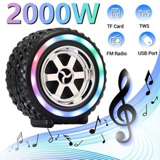 2.5" Portable Tire Bluetooth Wireless Speaker BT TWS Soud System USB/TF/FM Radio