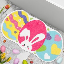 Easter Bathroom Rugs, Bunny Easter Egg Bath Mats for Bathroom, Spring Tufted ...