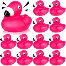 Flamingo Rubber Duckies for Kids, 12PCS Pink Flamingo Duck Bath Toys Cute Floati