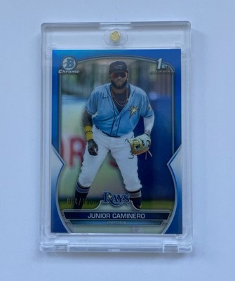 2023 Bowman Chrome Junior Caminero 1st Bowman True Blue Chrome /150 TB Rays