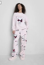 Peanuts Snoopy 2 Pc Womens Plush Fuzzy Pajama Set Size Large Primark -NEW