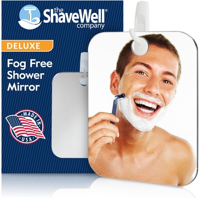 Shave Well Deluxe Anti-Fog Shaving Mirror | 6.8''L x 5.4''W, Silver 