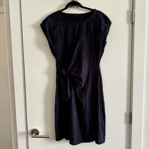 Robe Pull Manches Courtes Avec Ceinture – Taille M, Acrylique, Violet, Style Sweater Dress