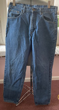 Carhartt B17 DST Mens Relaxed Fit Straight Leg Jeans Dark Stone Blue 38x32