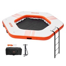 VEVOR Aufblasbares Trampolin Schwimmdock ø2,6m Wasserdock Schwimmplattform