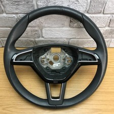 Genuine Skoda Octavia MK3, 3V, 5E, Black Leather Steering Wheel. MANUAL.  13B