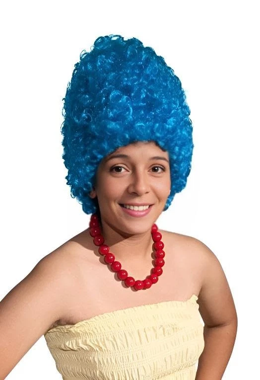 HandinHandCreations Marge Cartoon Blue Beehive Wig With Red Necklace – Tall... - Image 3 of 4