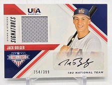 2020 Panini USA Baseball Stars & Stripes JACK BULGER Material Signatures /499