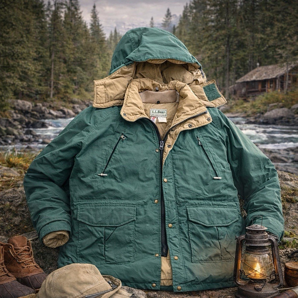 Vintage LL Bean Maine Warden Parka L Down Gore Tex USA Hunting