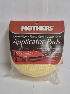 Mothers 156500 2 Pack Microfiber Applicator Pads-Car Wash, Polish, Wax, Detail