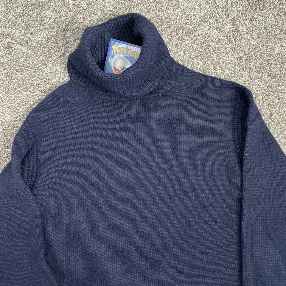 J. Crew шерсти свитер женщин маленький темно-синий коренастый рыбак вязаный водолазка  - Изображение 3 из 4