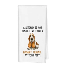 Basset Hound Kitchen Towel 16x24 inch Decorative Dog Lover Dish Towel Gift
