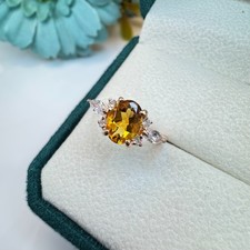 Citrine Ring, 925 Sterling Silver, Natural Citrine, Stunning Ring, Prong Ring