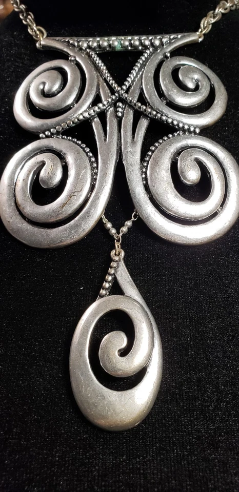 Colar Gargantilha e Brinco Chico's Silvertone Scroll 10,5" - Imagem 2 de 4