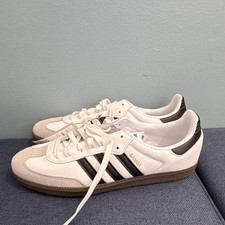 adidas Samba Mens Low Top Lace-Up Sneakers Wh...