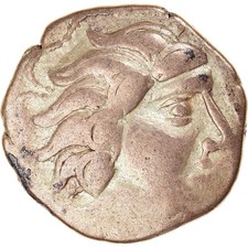 #843395 Pictones, Santones, Stat&egrave;re &agrave; la main, 1st century BC, Electrum, VF