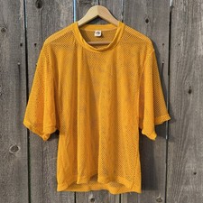 Vintage Russell Athletic Jersey Men  s M Football Cropped Mesh Yellow 70s