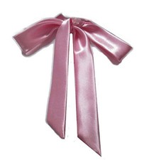Ladies Long Pre Bow Tie Solid Color Bowtie for Women Pink