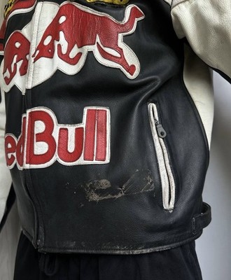Red Bull Racing Moto Y2K Grand Prix Vintage Leather Jacket Rare