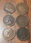 Indian Head 1887,1892,1897,1896,1883,1896 Get (6) These Actual Penny’s F016