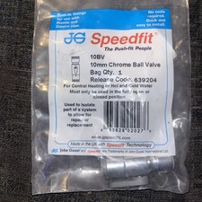John Guest Speedfit 10mm Chrome Ball Valve 10BV New In Packaging.