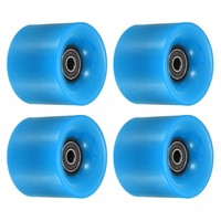 4 StüCk 60Mm Longboard Rollen Mit Lager ABEC-9 Skateboard Rad 80A Schwarz Blau