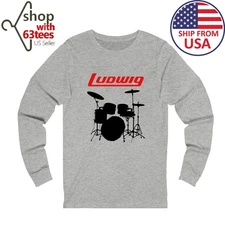 Ludwig Drums Cymbals Men's Gray Size S to 2XL