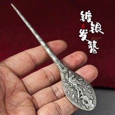 Silver Plated Phoenix Hair Stick Handmade Hair Accessory Updo Pin