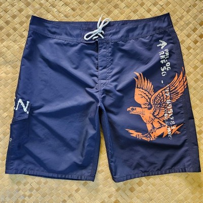 Polo Ralph Lauren Board Shorts Mens 38 Blue USN US Navy Eagle Cargo Pocket