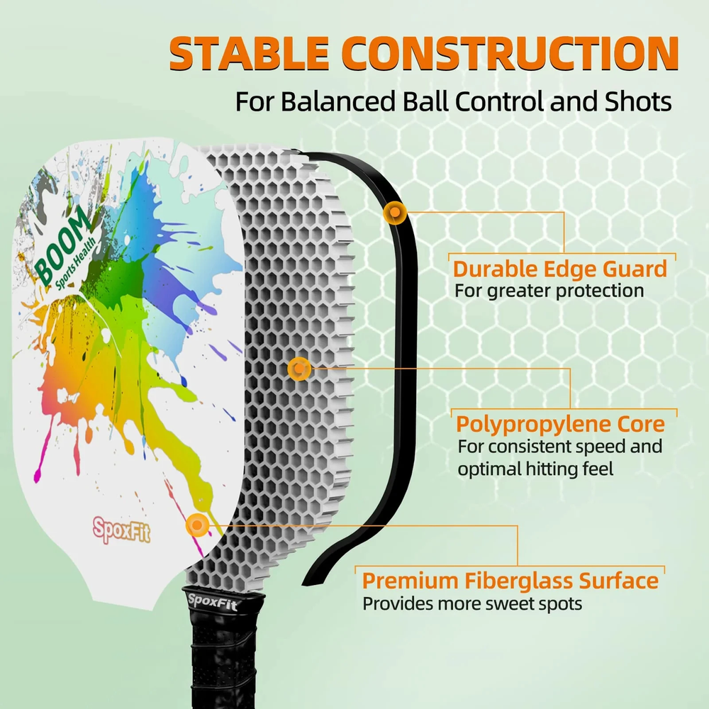 USAPA Approved Lightweight Fiberglass Pickleball Paddle Set with 4 Balls and Carry Bag