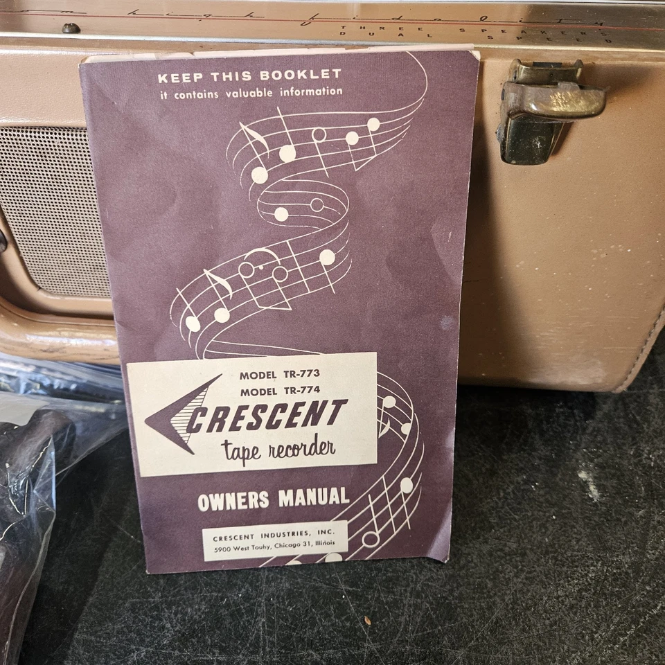1950 年代 CRESCENT 774 REEL TO REEL 音频磁带录音机播放器 — 第 2/4 张图片