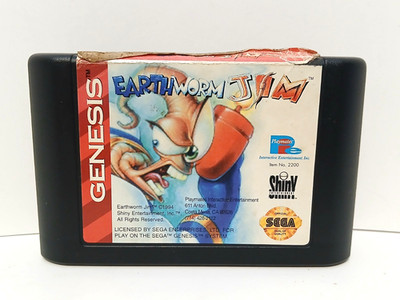 Earthworm Jim (Sega Genesis, 1994) Authentic! Cart Only - Tested!