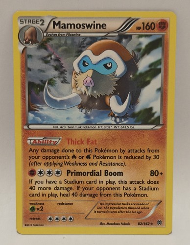 Pokémon TCG Mamoswine 82/162 XY Breakthrough Holo Rare NM