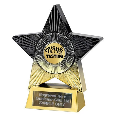 SMARTBADGE Weinprobe Award (St15) 140 mm Stern Trophäe graviert gratis