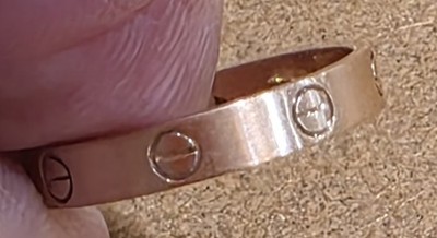 Cartier Mini Love Ring size US8.25 EU58 18k Rose Gold 750 Auth w/Box #1978