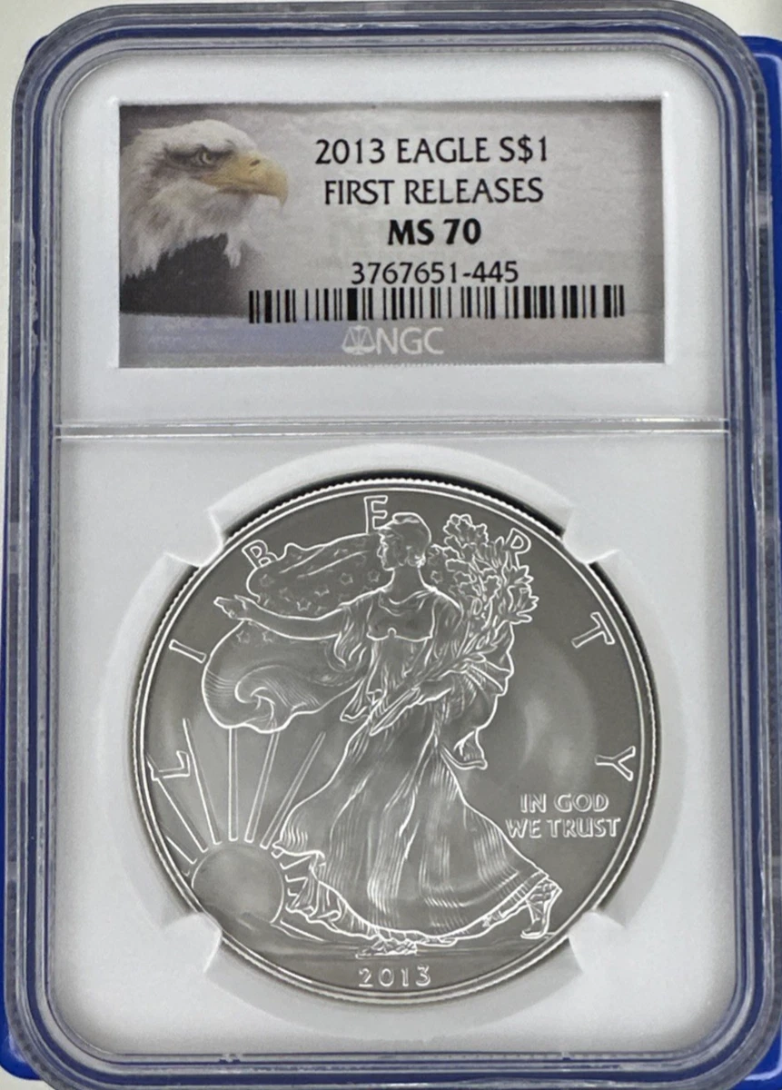 25+ American Eagle MS 70 Graded 2013 Silver Bullion Coins for sale