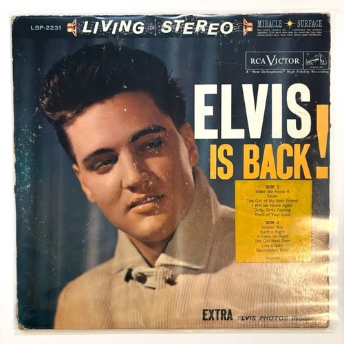 Elvis Presley – Elvis Is Back LP Vinyl Record Original Press 1960 Rockabilly VG-