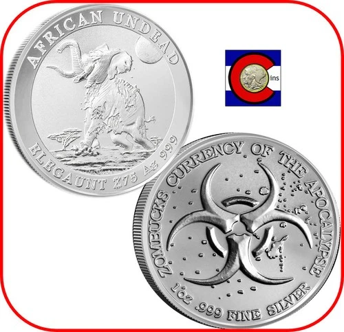 2025 Zombucks World Elegaunt BU 1oz 0.999 Silver Round/Coin in Capsule
