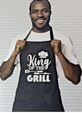 Modern Expressions Apron KING OF THE GRILL adjustable Neck Strap One Size Black