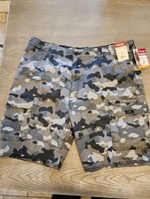 Mens Wrangler Gray Camo RipStop Cargo Shorts Stretch Relaxed Fit NEW NWT SZ 40