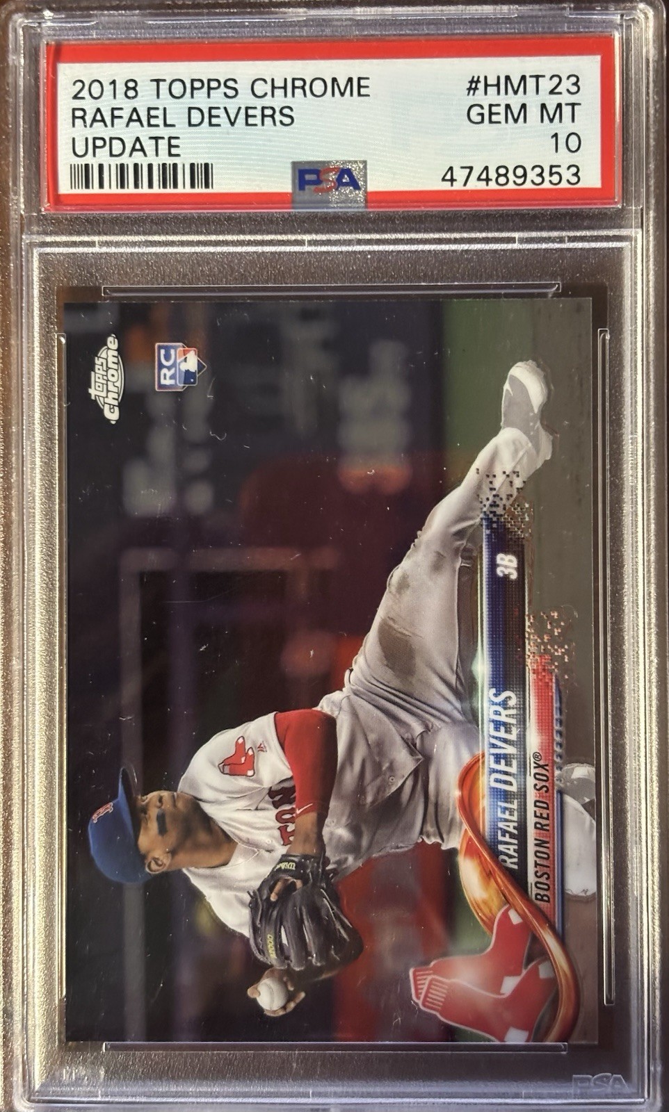 2018 Topps Chrome Update #HMT23 Rafael Devers PSA 10