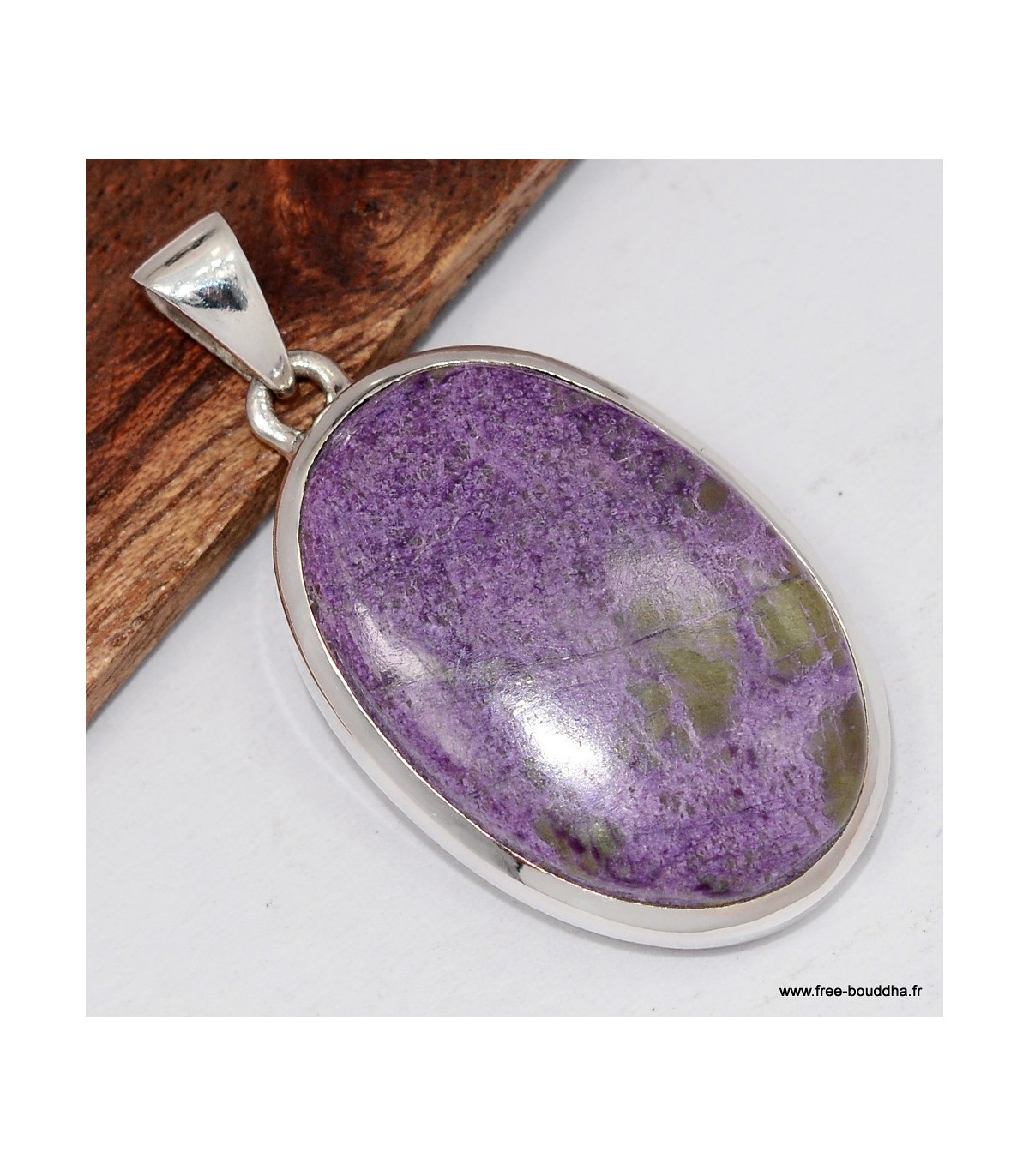 Pendentif stichtite ovale argent 925 à porter au quotidien pour le yoga
