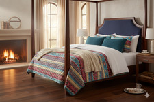 Rustic Farmhouse Aztec Quilt Set Southwest Navajo Quilted Bedspread King Queen