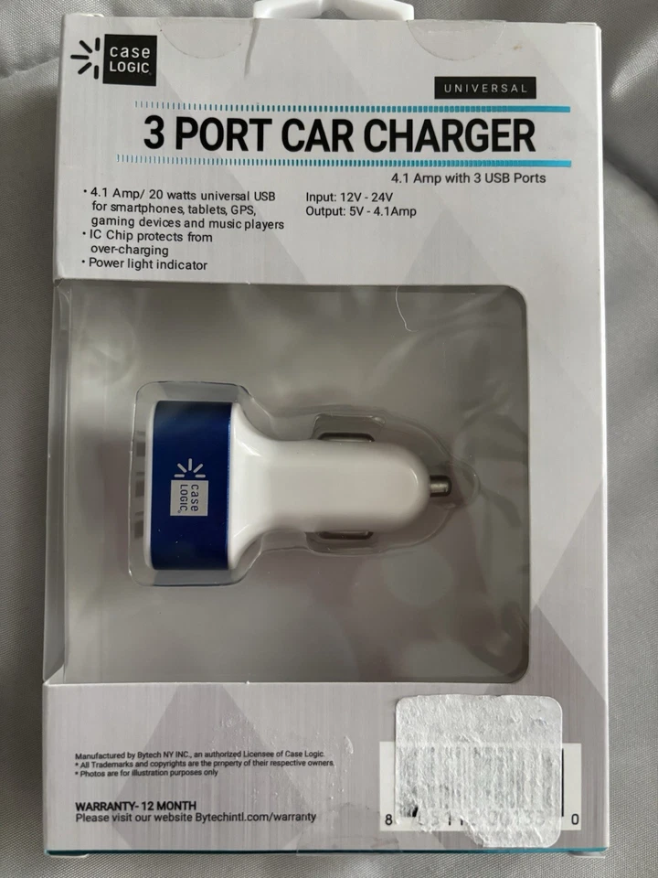 CASE LOGIC  3 USB Ports Car Charger Universal Compatible With Most Devices - Image 3 of 4