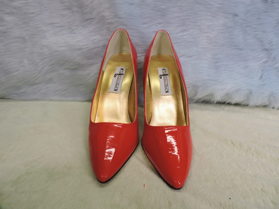 Новый винтажный высокий каблук красный 4,75 дюйма каблуки. Размер женщин 10 мужской 8,5 - Изображение 3 из 4