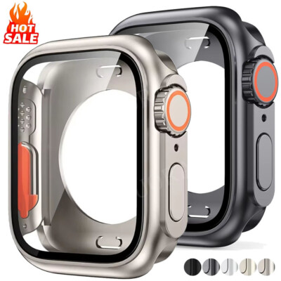 Wechsel zu Ultra Hülle Für Apple Watch 11 10 9 8 7 6 5 SE 46mm Glas Display Case