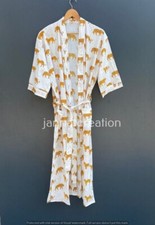 Hand Block Print Kimono Cotton Kimono Bathrobe Cardigan Nightwear Dressing Gown