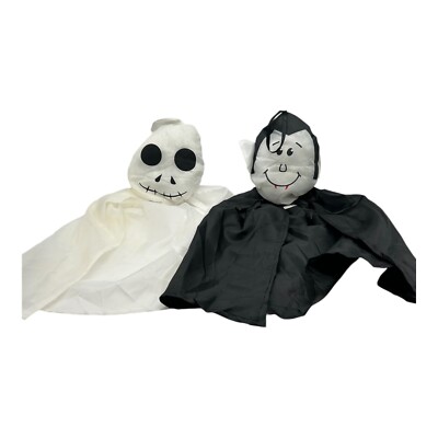 18  Halloween Windsocks Set Of 2 Ghost And Vampire Dracula Hanging( See Desc)